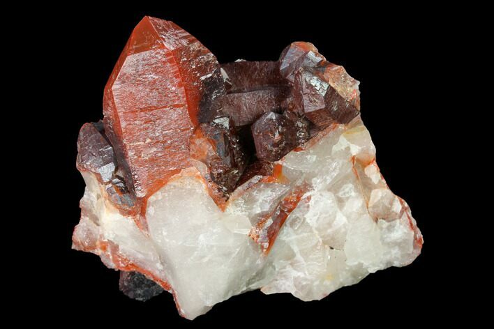 Natural, Red Quartz Crystal Cluster - Morocco #153779